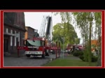 Freiwillige Feuerwehr Torgelow bei einer Übung vor einem leerstehenden Gebäude. - 30.04.2012