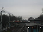 Krankenwagen mit Blaulicht auf der Rudolf-Rhl-Allee in Berlin Wuhlheide unterwegs. 28.11.2012